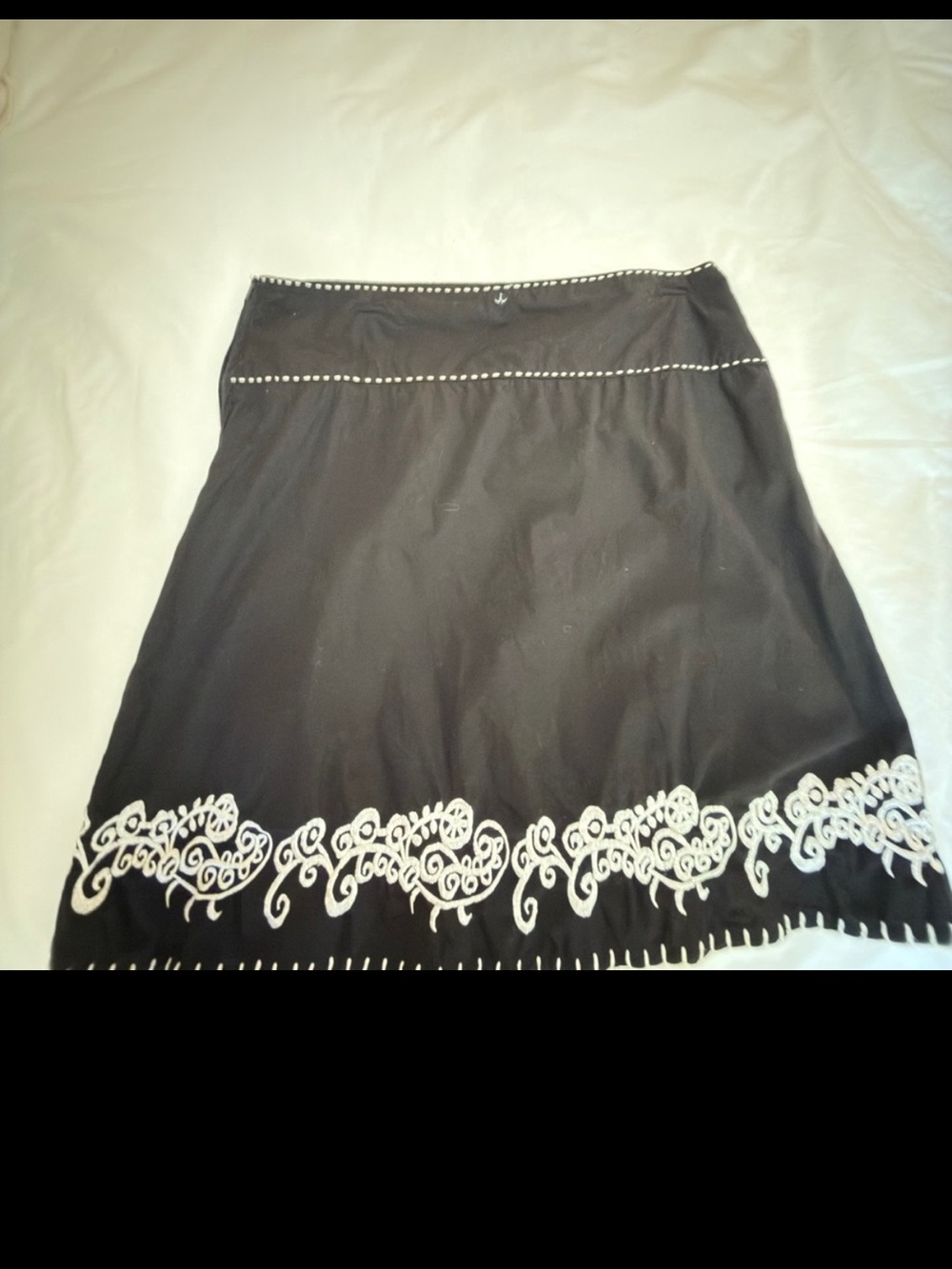 Prana Black Skirt with White Label Detail